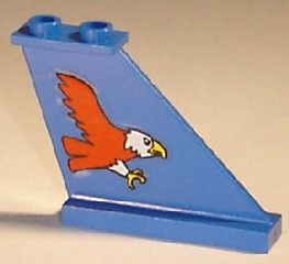 Lego Tail 4 x 1 x 3 with Red Eagle Pattern Model Right Side (Sticker) - Set 6331