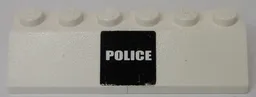 Stickered Assembly 6 x 2 x 1 with 'POLICE' on Black Background Pattern (Sticker) - Set 7245