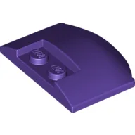 Brick Round 3 x 4 x 2/3 Triple Curved with 2 Sunk Studs / Dark Purple