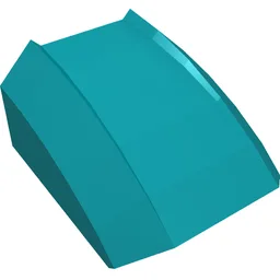 Brick Curved 2 x 2 with Lip, No Studs / Dark Turquoise