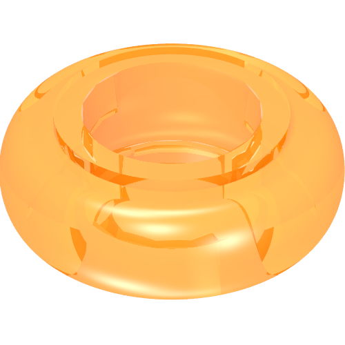 Lego Clikits Bead, Ring, Thick Small with Hole / Trans-Orange