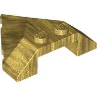 Brick Wedged, Sloped 4 x 4 Pointed / Pearl Gold