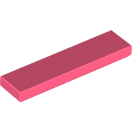Lego Tile 1 x 4 with Groove / Coral