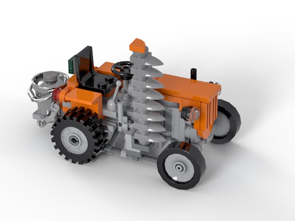 Lego SAME tractor with milk churn and side blade grass cutter