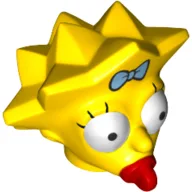 Minifig Head Special, Simpsons, Maggie Simpson - Wide Eyes / Yellow