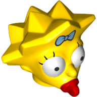 Lego Minifig Head Special, Simpsons, Maggie Simpson - Wide Eyes / Yellow