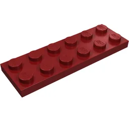 Plate 2 x 6 / Dark Red