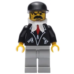 Man - Black Jacket, Light Gray Legs, White Bandanna, Black Cap