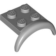 Lego Wheel Arch, Mudguard 2 x 3 x 1 1/3 with 2 x 2 Plate / Light Bluish Gray