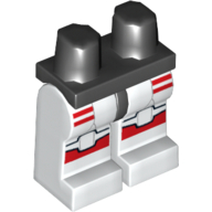 Lego Hips and White Legs with Red Shock Trooper Armor Print / Black