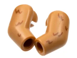 Arm, (Matching Left and Right) Pair with Rounded Reddish Brown Fur Pattern / Medium Nougat