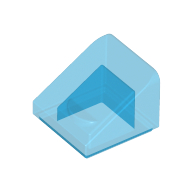 Lego Brick Sloped 30° 1 x 1 x 2/3 (Cheese Slope) / Trans-Dark Blue