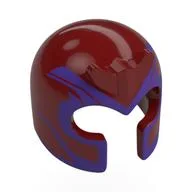 Helmet with Front Prongs with Dark Purple Decorations Print / Dark Red