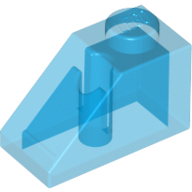 Lego Brick Sloped 45° 2 x 1 with Bottom Pin / Trans-Dark Blue