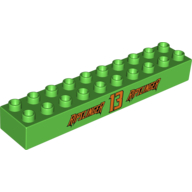 Lego Duplo Brick 2 x 10 with 'Ripslinger 13 Ripslinger' Print