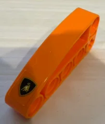 Technic, Liftarm, Modified L-Shape Quarter Ellipse Thick 2 x 5 with Lamborghini Logo Pattern (Sticker) - Set 42196