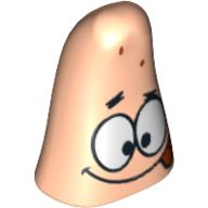 Lego Minifig Head Special, Starfish with Tongue Out Print (Patrick) / Light Nougat