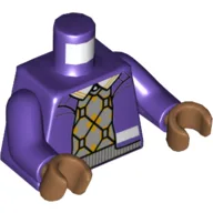 Torso Open Jacker over Light Bluish Grey/Orange Argyle Sweater Print, Dark Purple Hands, Medium Nougat Hands / Dark Purple