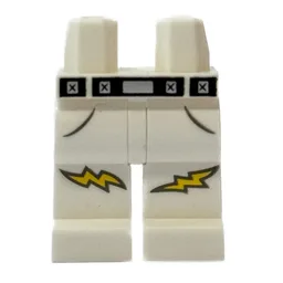 Hips and White Legs with Black Belt, Lightning Bolts Print