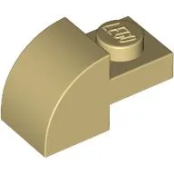 Brick Curved 1 x 2 x 1 with Curved Top / Tan