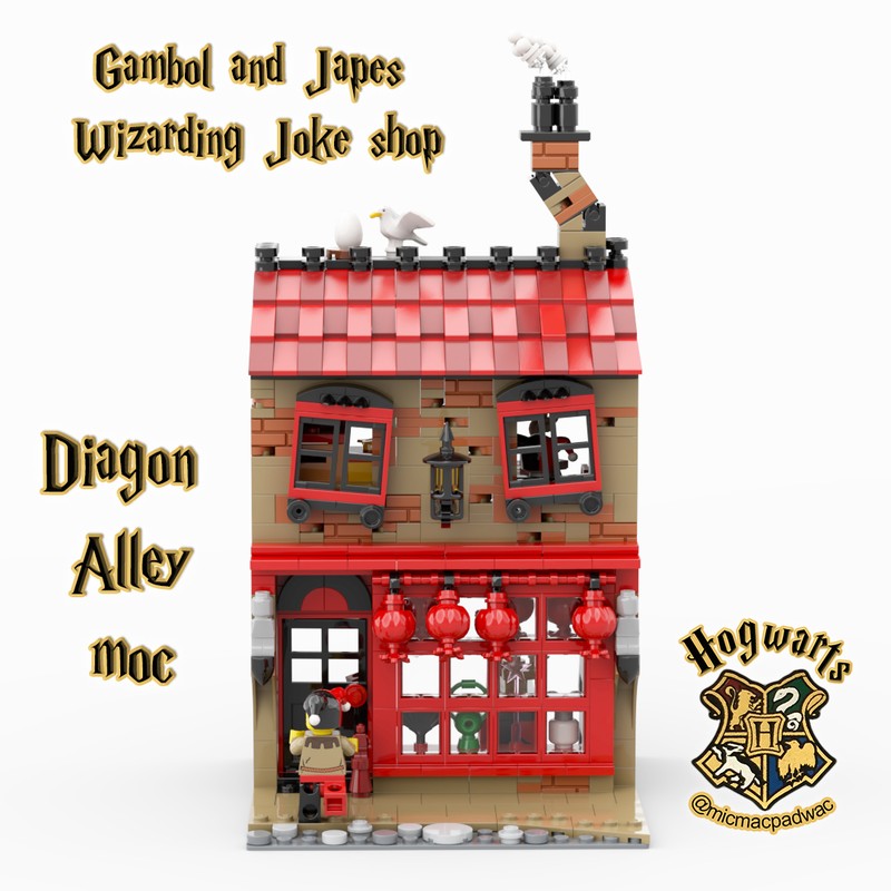 Lego Gambol and Japes Wizarding Joke shop in Diagon Alley