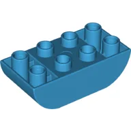 Duplo Brick 2 x 4 Curved Bottom / Dark Azure