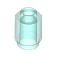 Brick Round 1 x 1 Open Stud / Trans-Light Blue