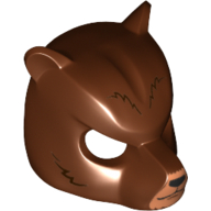Lego Mask Bear with Black Nose and Dark Brown Fur Print / Reddish Brown