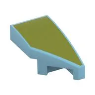 Brick Wedged, Curved 2 x 1 with Stud Notch Right with Olive Green Print