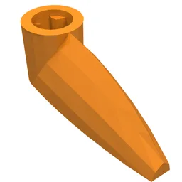 Technic Tooth 1 x 3 with Axle Hole [Rounded Underside] / Orange