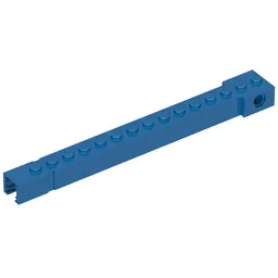 Crane Arm Outside, Wide, 15 Studs, End Notch / Blue