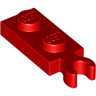 Lego Plate Special 1 x 2 with Clip Vertical on End / Red