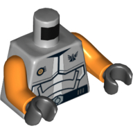 Lego Torso Galaxy Squad Armor with '30' on Back Print, Orange Arms, Black Hands / Light Bluish Gray