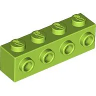Brick Special 1 x 4 with 4 Studs on One Side / Lime