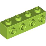 Lego Brick Special 1 x 4 with 4 Studs on One Side / Lime