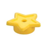 Tile, Star with Stud Holder, Pin Hole / Yellow