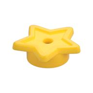 Lego Tile, Star with Stud Holder, Pin Hole / Yellow