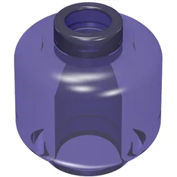 Minifig Head [Plain] [Vented Stud - 2 Holes] / Trans-Purple