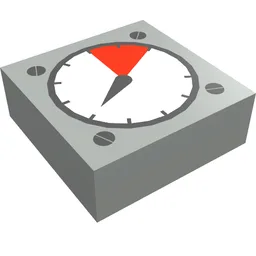 Tile 1 x 1 with White and Red Gauge Print / Light Gray