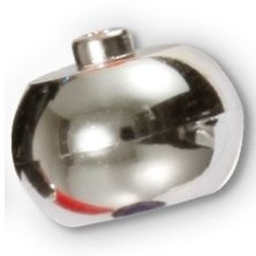 Lego Pen Bead, Round Orb / Chrome Silver