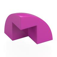 Lego Brick Round Corner, Curved 2 x 2 x 1 2/3 Quarter Dome with 1 Cutout / Dark Pink