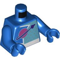 Lego Torso Jacket with Classic Space Logo, Purple Dots Print, Blue Arms and Hands / Blue