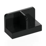 Panel 1 x 2 x 1 with Rounded Corners and Central Divider / Black
