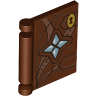 Lego Book Cover With 4 Stones and Keyhole Print / Reddish Brown