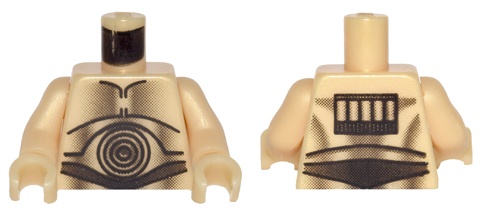 Lego Torso SW C-3PO Pattern / Pearl Light Gold Arms / Pearl Light Gold Hands