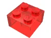 Brick 2 x 2 without Inside Ridges / Trans-Red