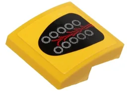 Slope, Curved 2 x 2 x 2/3 with 10 Silver Circles and Red Wires Pattern (Sticker) - Set 40193