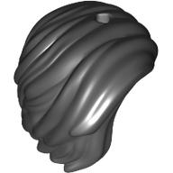 Lego Hair Swept to Right, Hard Plastic / Black