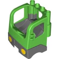 Duplo Truck Semi-Tractor Cab with Dark Bluish Gray Base and Recycling Arrows Print / Bright Green