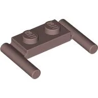 Plate Special 1 x 2 with Handles [Flat Ends / Low Attachment] / Sand Red